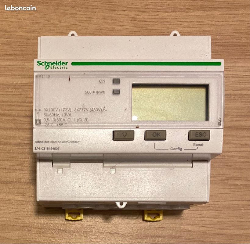 Compteur d'énergie triphasé 63A (image 1)