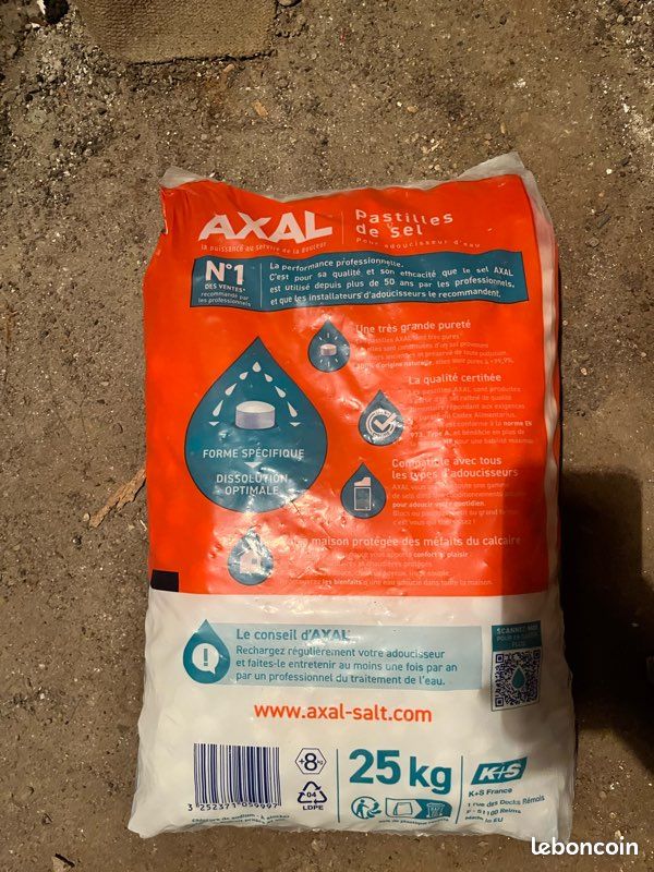 Axal pastilles de sel pour adoucisseur d eau 25 kg (image 1)