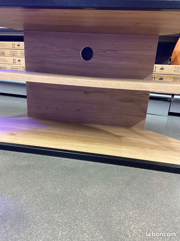 Meuble TV Conforama Bas à poser 37 cm Chêne Noir (image 3)