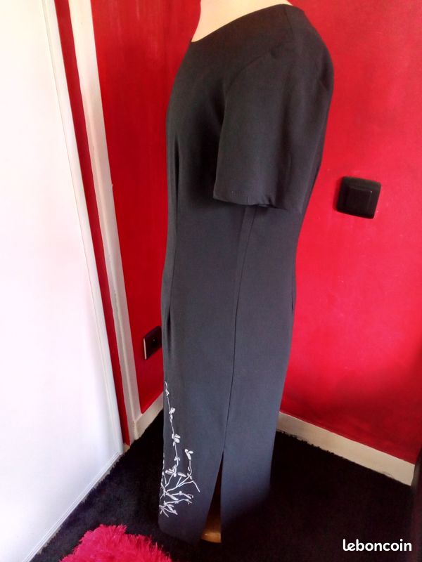 Robe fluide longue doublée fendue sur un coté de marque 3 Suisses (image 2)