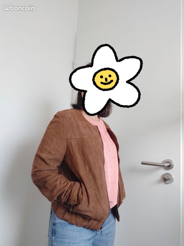 Real Estate Blouson Daim Camel Femme Veste Femme Blouson Daim