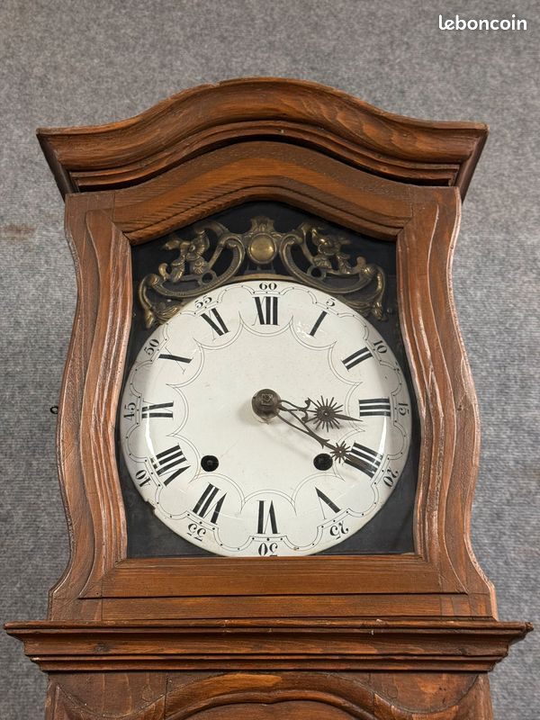Horloge Vintage 15 Pouces Bois Laqué Tranche De Bûche - Années 70 - Rare