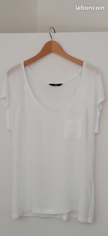 Top tee-shirt blanc h&m Vêtements