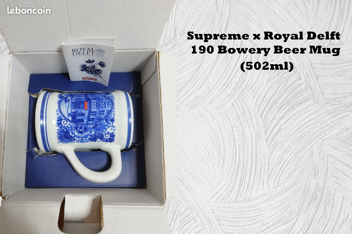 Supreme x Royal Delft - 190 Bowery Beer Mug - 502ml - Neuf - Arts 