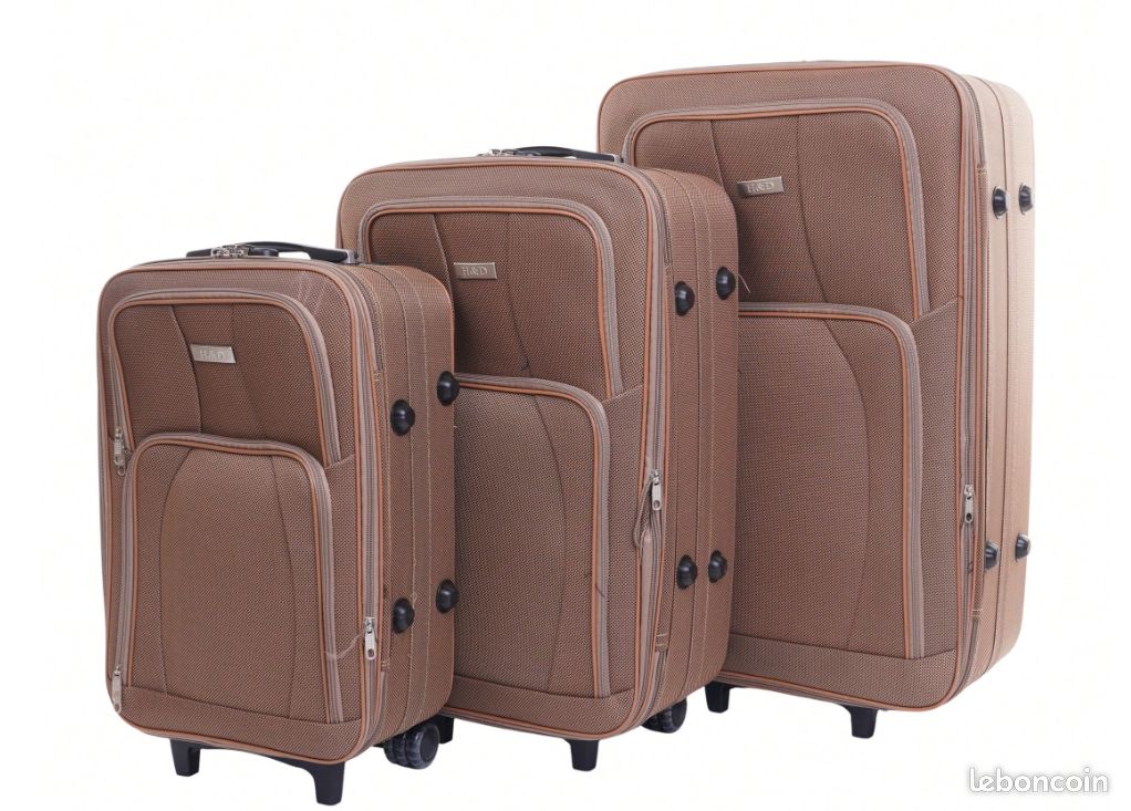 Set de valises cabine et soute multicolores en tissu formats 20