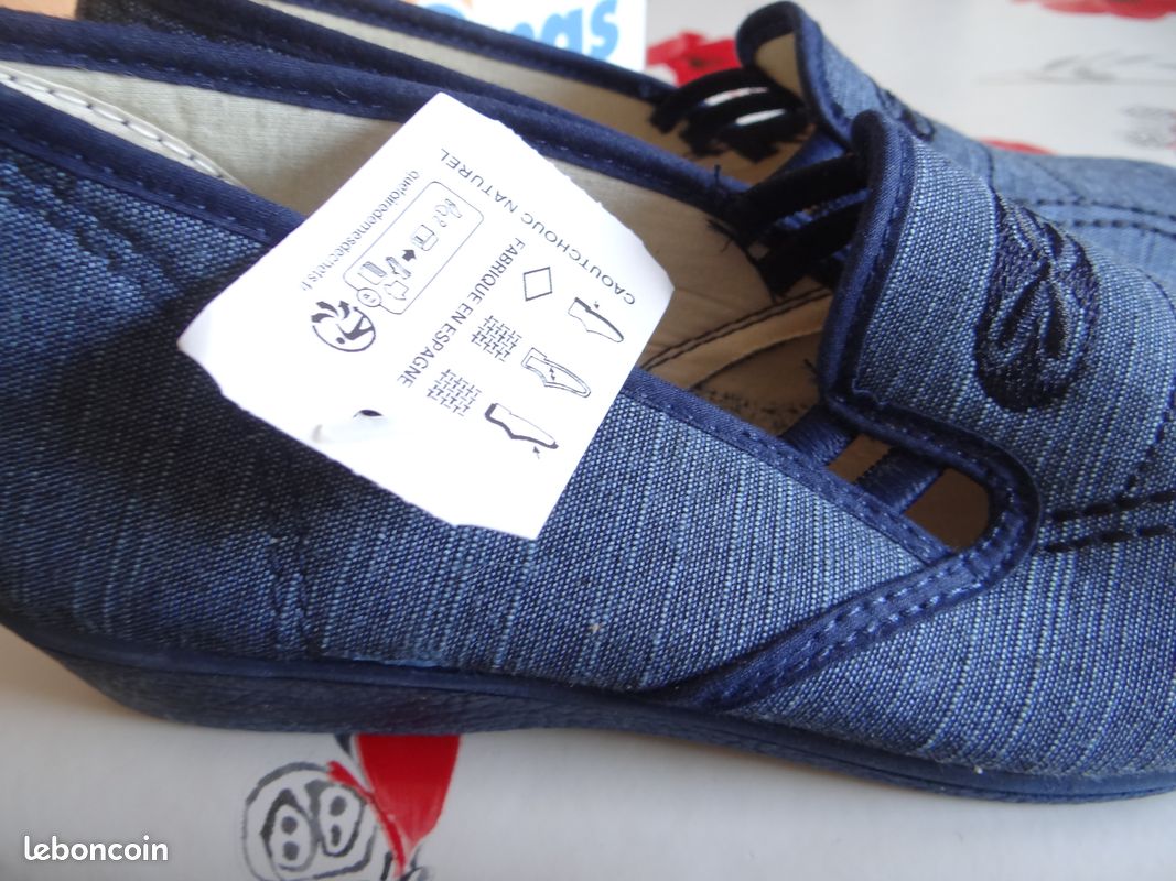 Chaussures toile Komonodas Pt 39 neuves coloris jean (image 6)