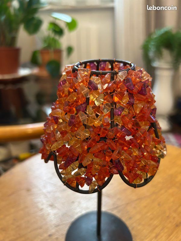 Bougeoir perles orange (image 4)