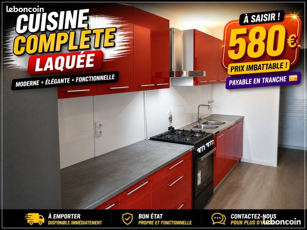 Cuisine rouge en destockage (image 1)