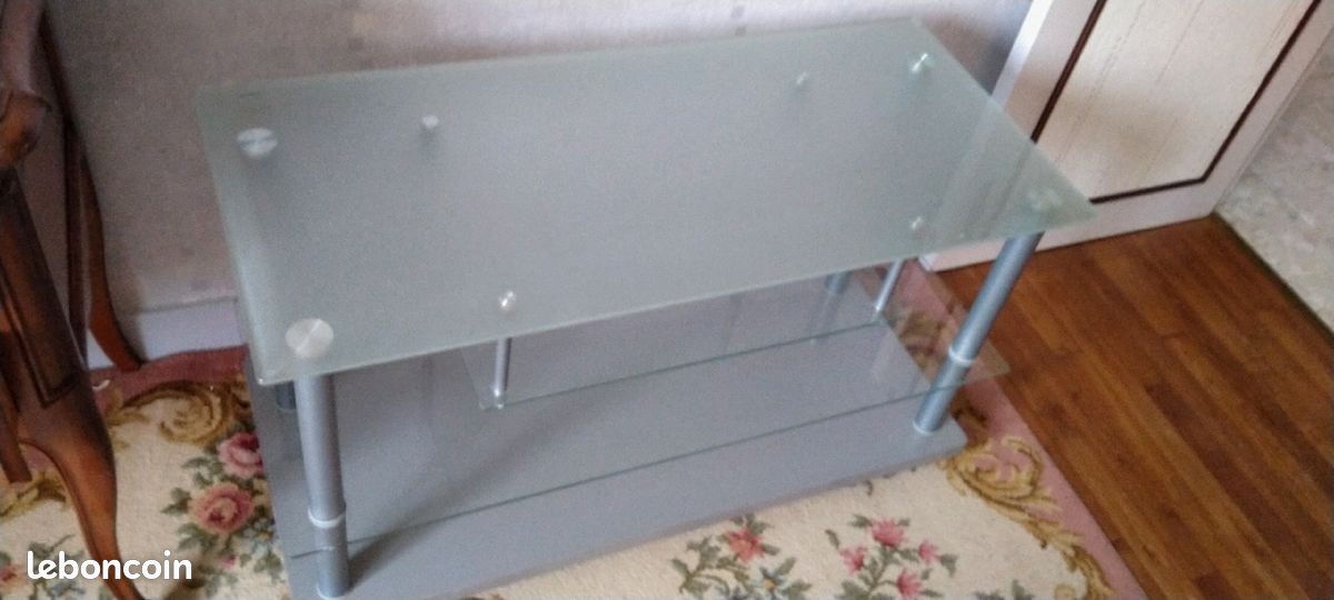Meuble TV verre et bois (image 2)