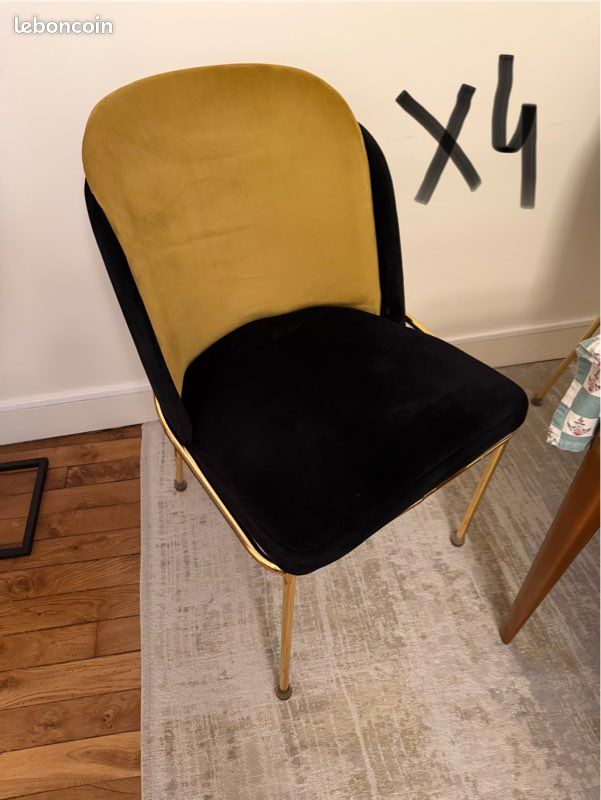 Chaises velours x4 (image 1)