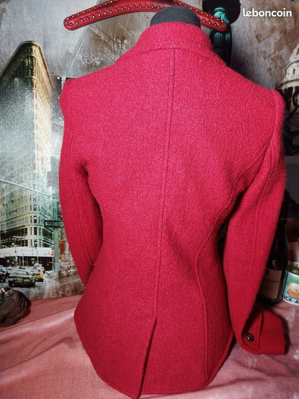 Manteau court 100% laine rouge armani S (image 5)