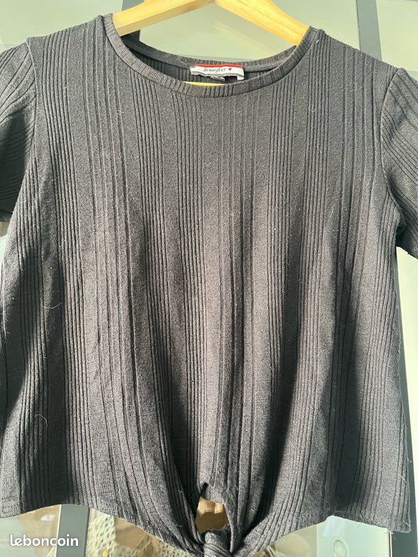 Crop Top Noir Noué Jennyfer – Taille XS (image 2)