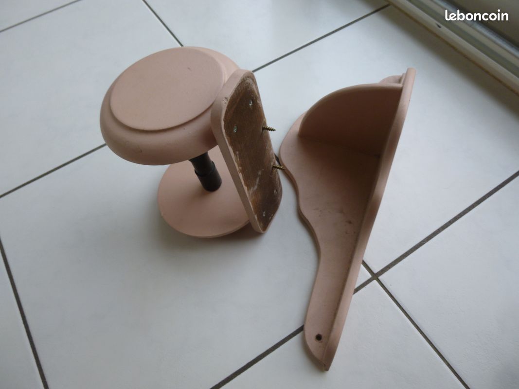 Dévidoir en bois papier WC + étagère de coin en bois (image 2)