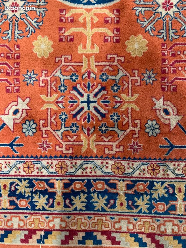 Très beau tapis chinois Samarkand fond rouge (204 x 145 cm) (image 3)