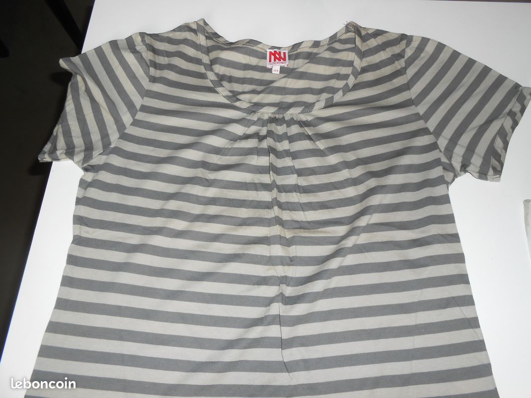 T-shirt Dorotennis Manches Courtes Taille L Bleu - Coton - Occasion Très Bon état