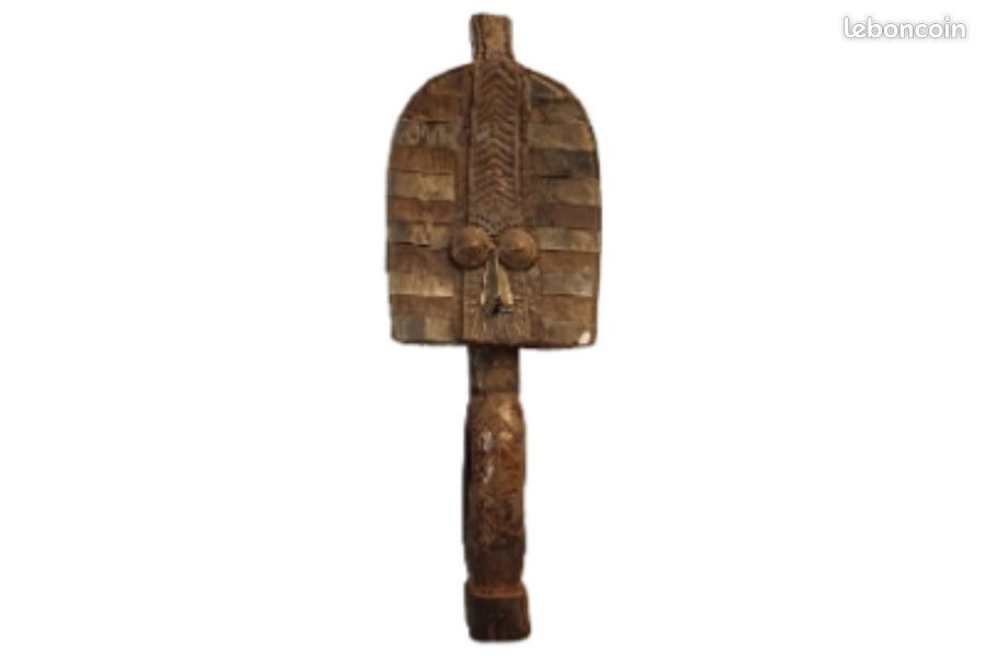 Reliquaire Kota ancien en bois et métal – 49 cm (image 1)