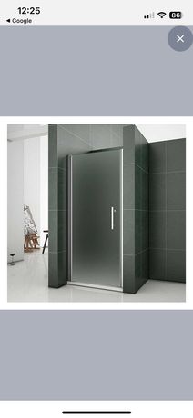 Porte de douche 80 cm - Pivotante - Verre sablé SANDY