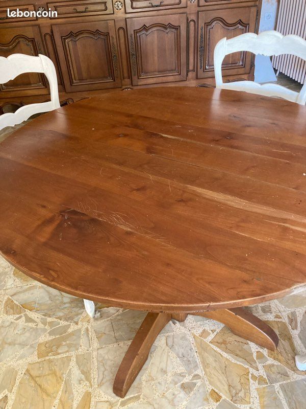 Table ronde merisier et 4 chaises louis Philippe (image 2)