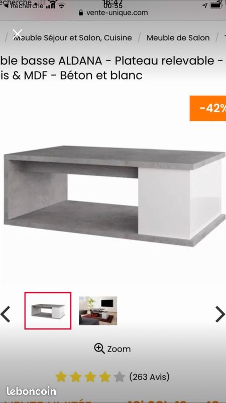 Vend canapé 500eu et table encore dans le carton offert (image 2)