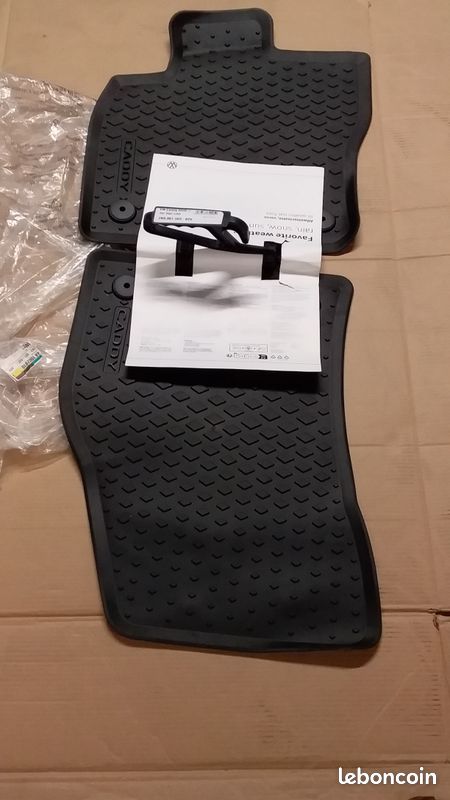 2 tapis de sol avant caoutchouc 2K8061502 82V Volkswagen Caddy VW VAG neuf 2K8 061 502 82V tapis AV tous temps (image 3)