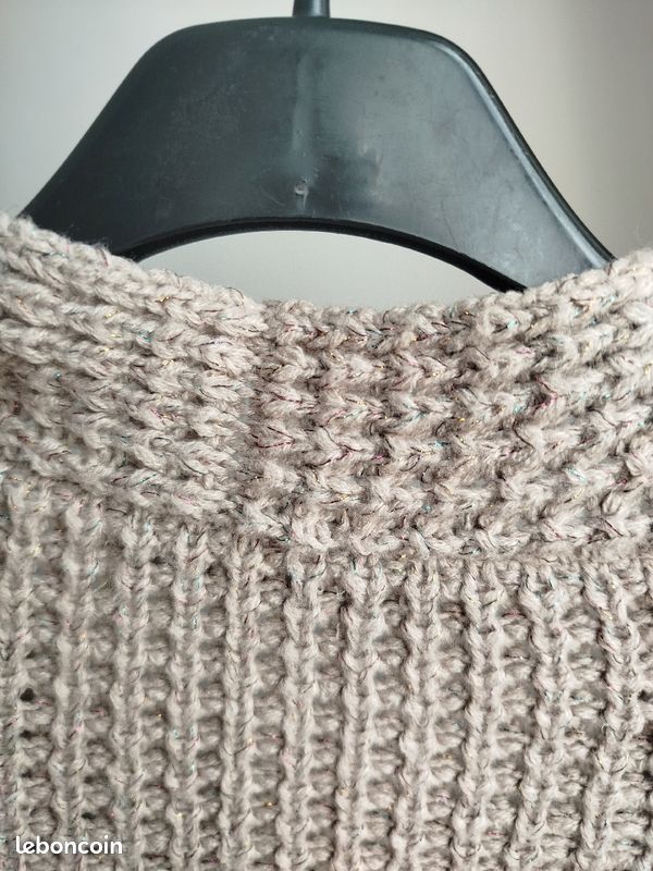 Gilet long laine beige (image 7)