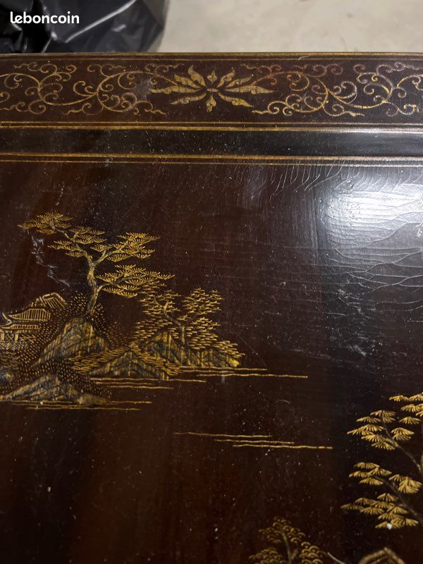 Table chinoise garouste avec verre (image 4)