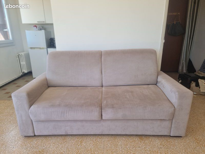 Canapé-lit 2 places convertible – système rapido – matelas inclus (image 2)
