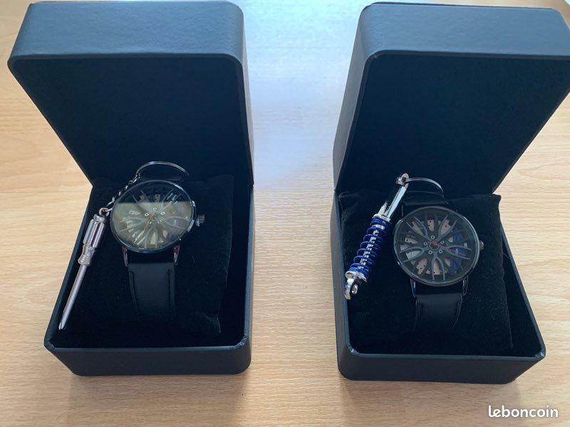 Coffret montre automobile jante étrier de frein et porte clé en métal (image 5)