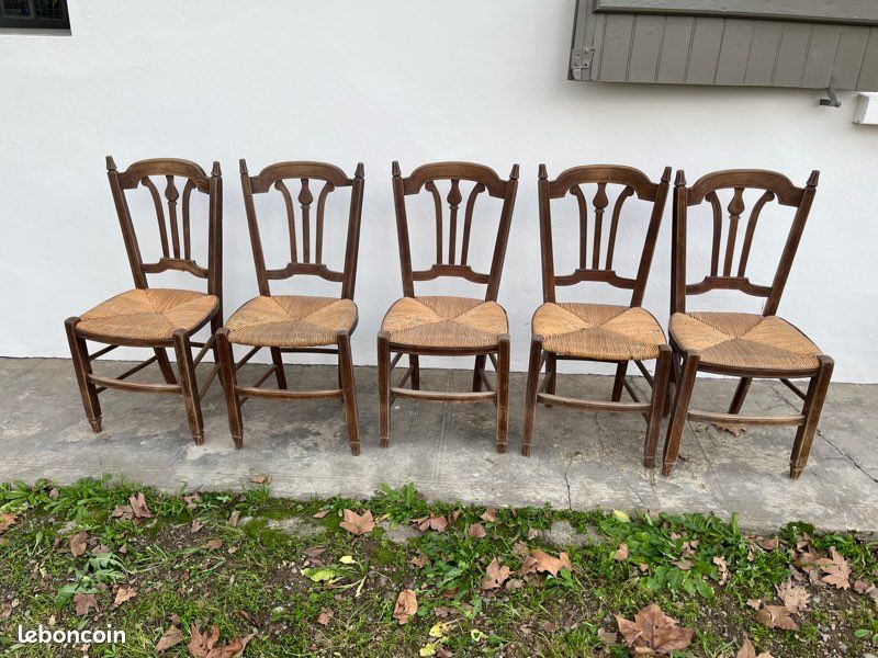 Lot de 5 chaises anciennes à rénover (image 1)