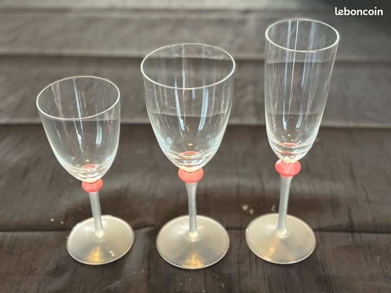 Lot De 2 Verres à Vin Faits Main - Couleur Navy - Artisanaux