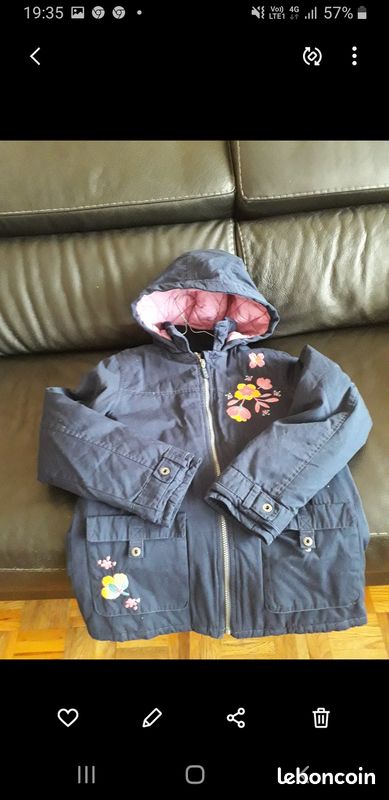 Manteau fille parka 8 ans hiver vert baudets (image 4)