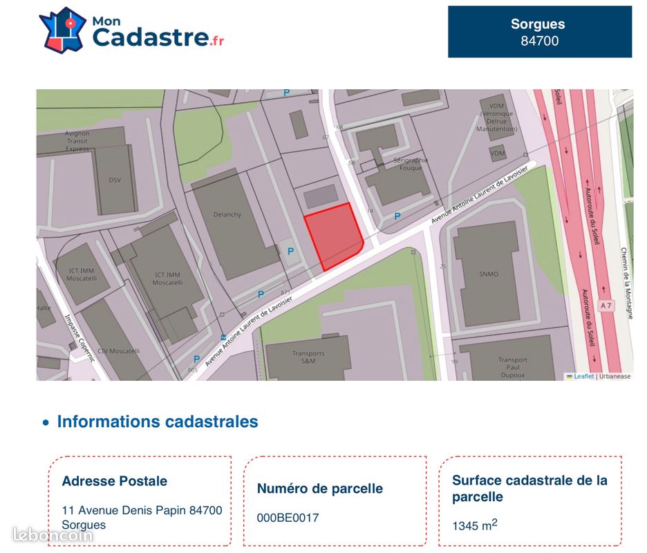 Terrain zone industrielle · à Sorgues · 210 000 €