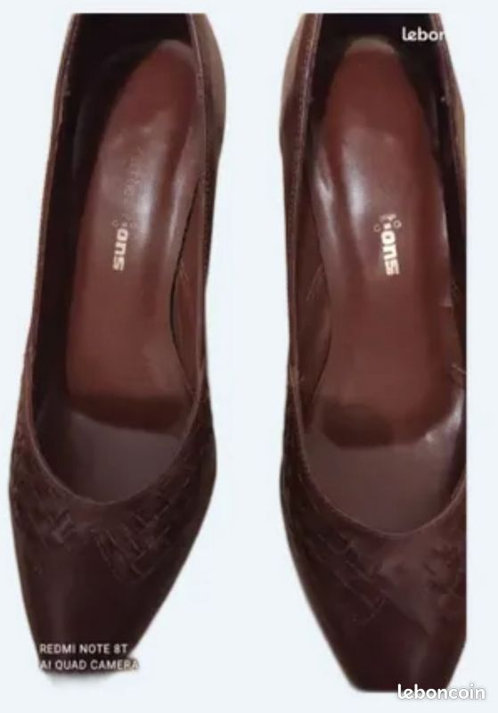 Escarpins femme marron P37 cuir (image 3)