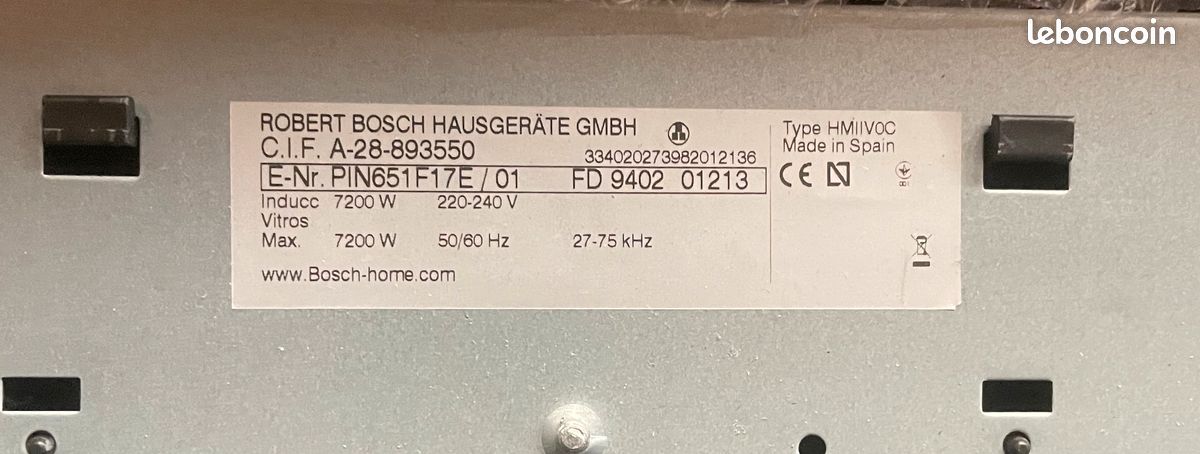 Plaque induction Bosch (image 3)