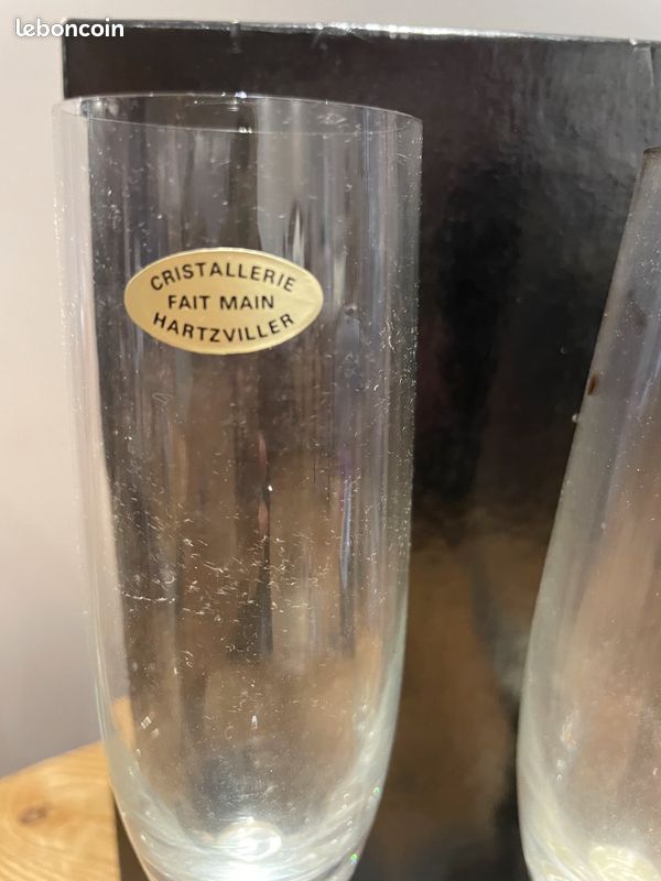 Paire de flûtes en cristal & étain – Cristallerie Hartzviller x Les ÉtaIns de la Fontaine (image 2)
