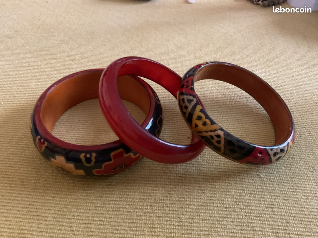 BIJOU FEMME OR LOT DE 2 JONCS PIERRES CORNALINE - Accessoires femme LYEVA