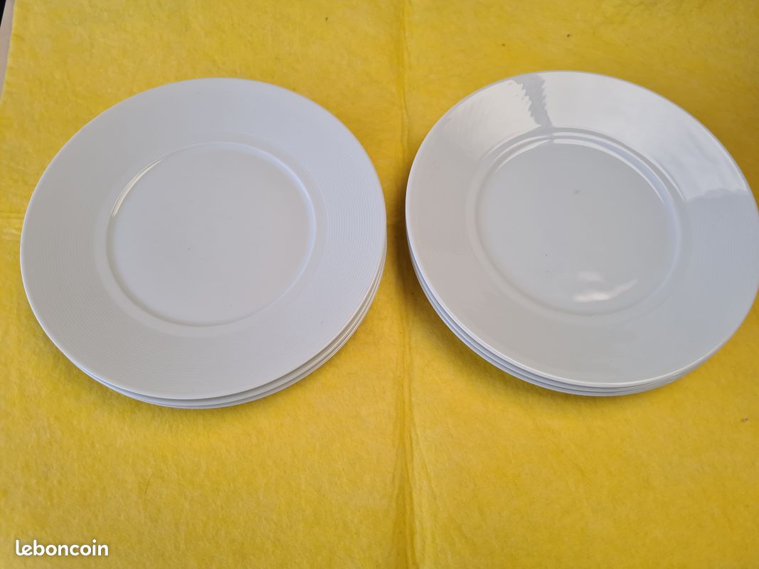 Assiettes à dessert blanche épaisse comme neuve (image 1)