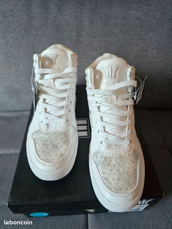 Baskets Montantes Aniye By En Cuir Blanc Imprimé Animal - Taille 36, Neuves Avec Boîte