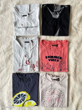 T-shirt IKKS Fille Taille 12 Ans Couleur Rose Pâle - Occasion Très Bon état