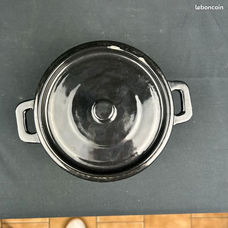 Cocotte En Fonte émaillée Grise Cousances N°16 – Doufeu France – Vintage