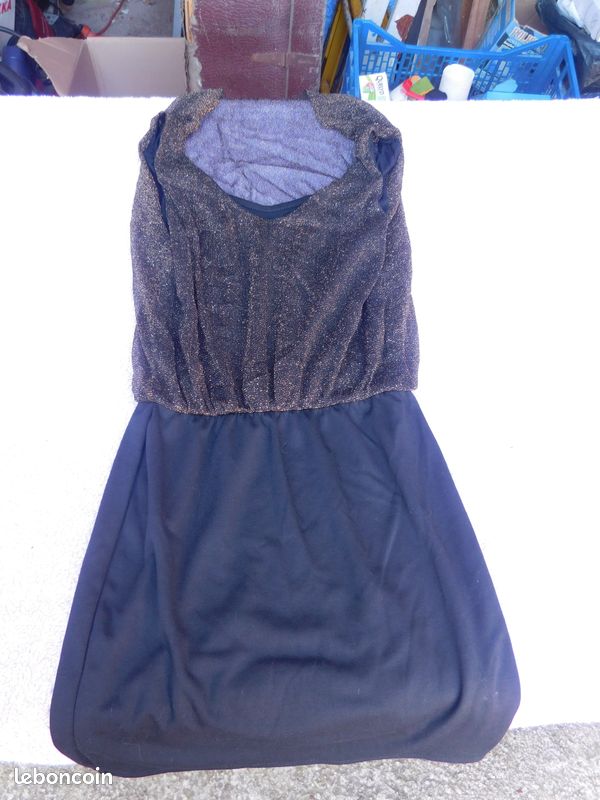 Robe chic noire et bleu (image 1)
