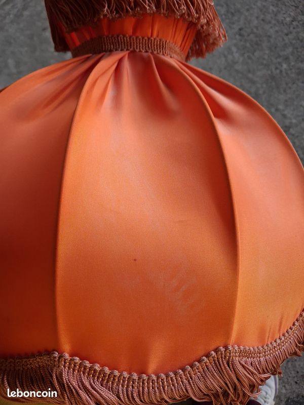 Lampe lustre orange à frange vintage (image 12)