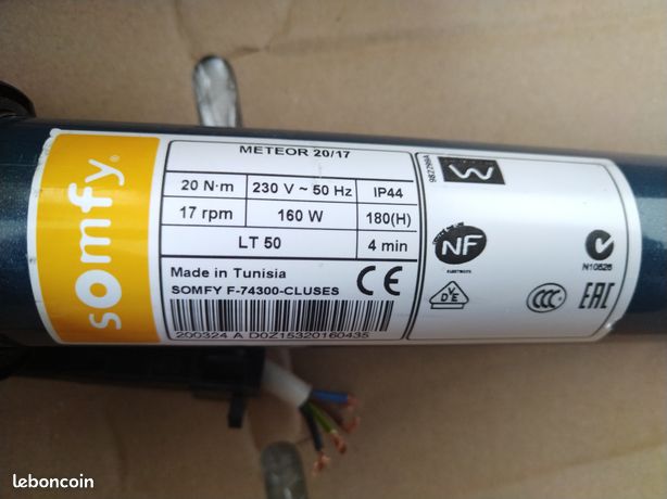 Moteur volet roulant SOMFY LT 50 - Meteor CSI 20/17 RTS - Reconditionn