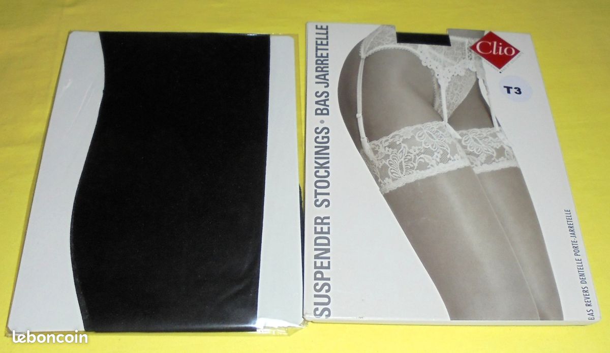 Bas «Clio» nylon-lycra, pour porte-jarretelles, Taille 3, vintage, rétro, luxe (image 2)