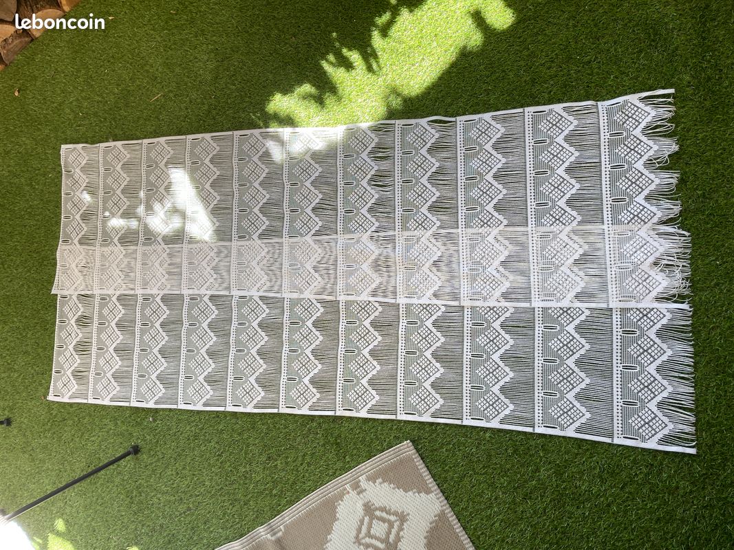 Paire rideaux dentelle franges 47x172 (image 1)