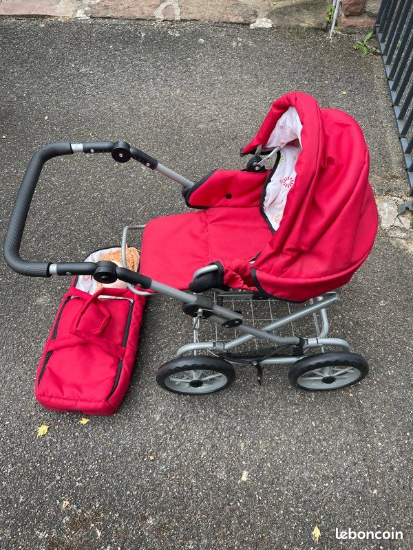 Poussette Landau pour Poupée Smarty, Panier Intégré, Poupées Jusqu'À 46 cm