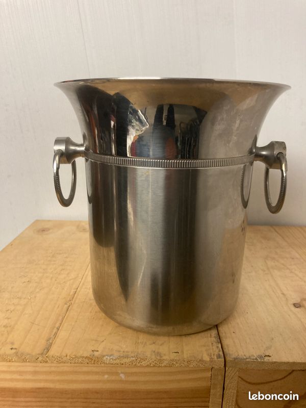 PETIT SEAU GLACE glaçon Jean Couzon Orfèvre Inox 18/10 Haut.~14.5cm EUR 18,00 - FR