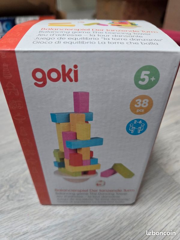 Goki – La Tour Dansante – Jeu D'adresse En Bois – 36 Blocs – Dès 3 Ans