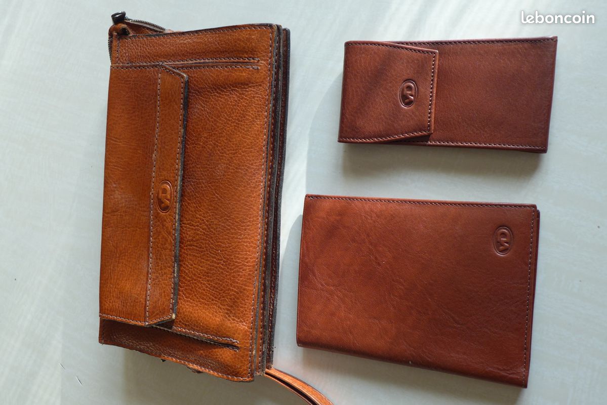 Sacoche / Pochette vintage VD cuir marron homme (image 9)