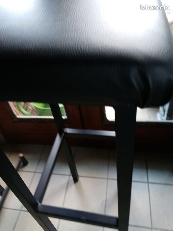 5 Tabourets Acier noir mat (artisanal années 70) (image 3)